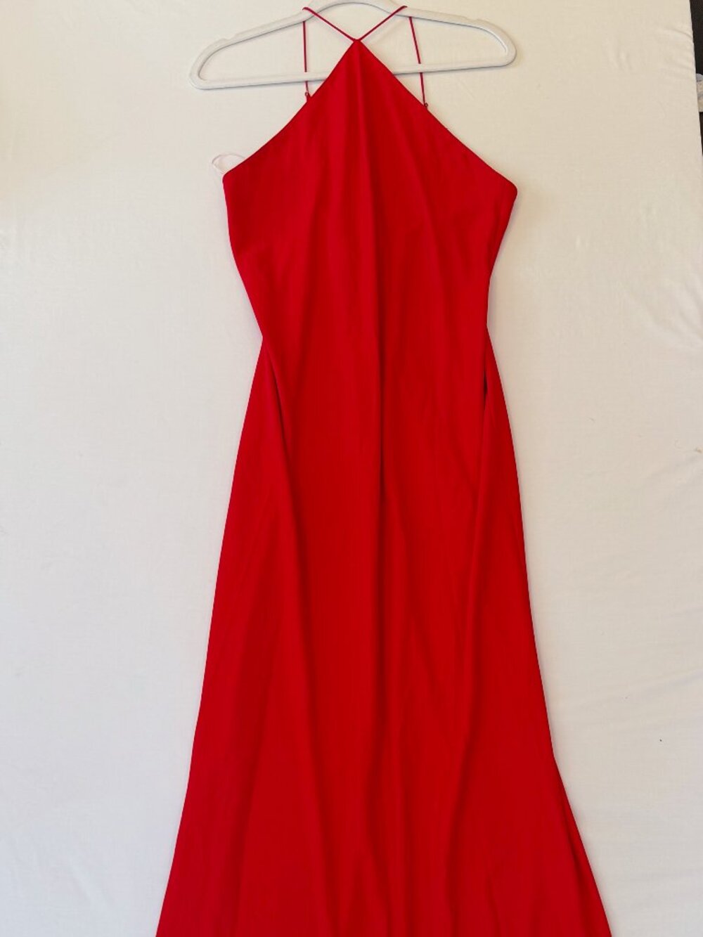 Amanda Uprichard X Revolve Riesling Gown Maxi Dress Halter Neck Red XL